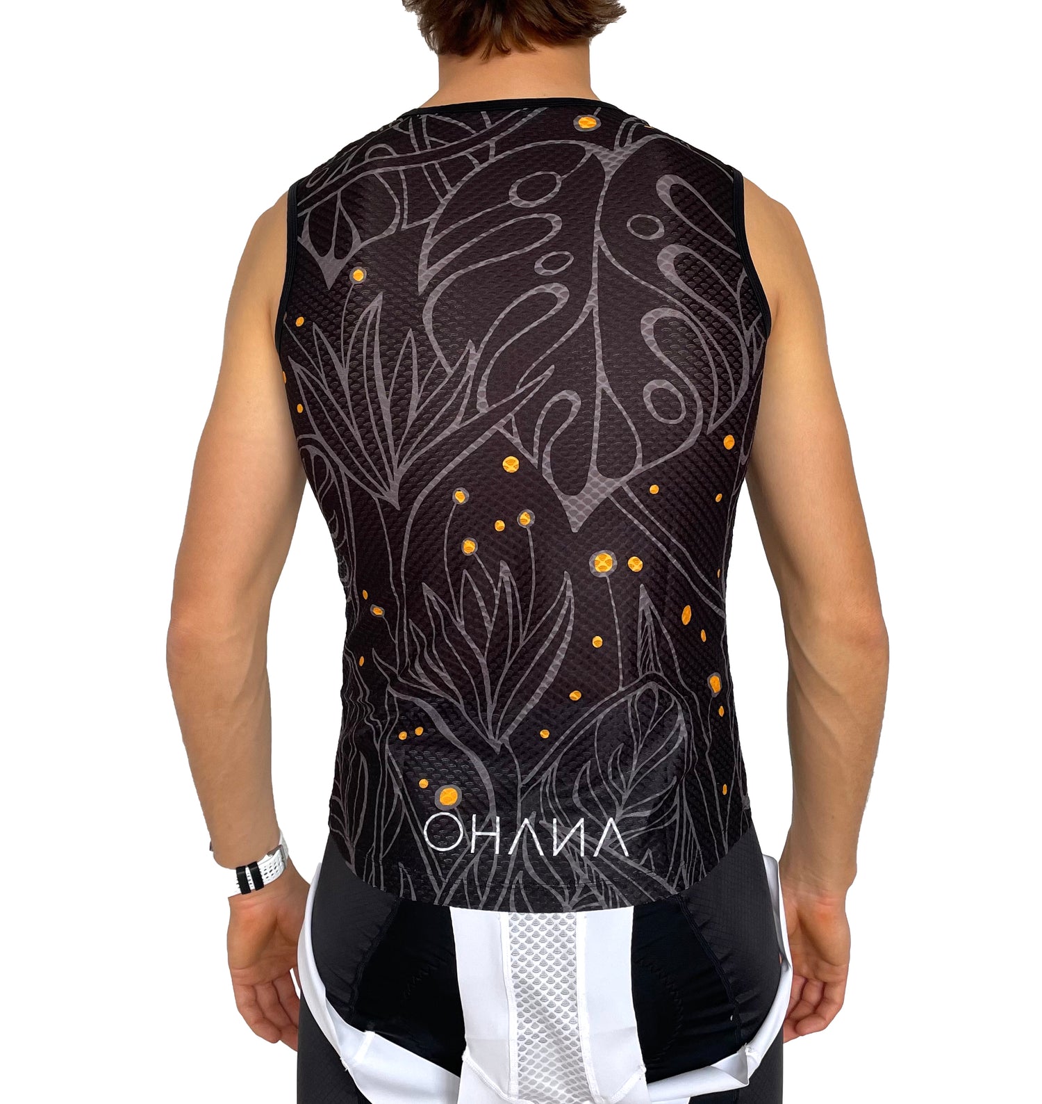 OHANA Triathlon Cycling Base Layer in color black for cycling with OHANA Triathlon logo and print. Cycling Base Layer with the best quality for extra comfort during your ride. Breathable and quick drying, ultra light and thermo-regulating fabrics.