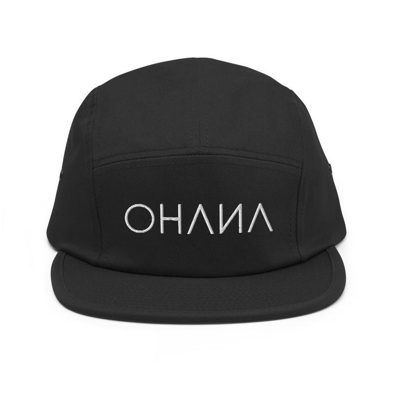 OHANA Triathlon Cap for chill. Five Panel model with OHANA logo on the front. Color black.